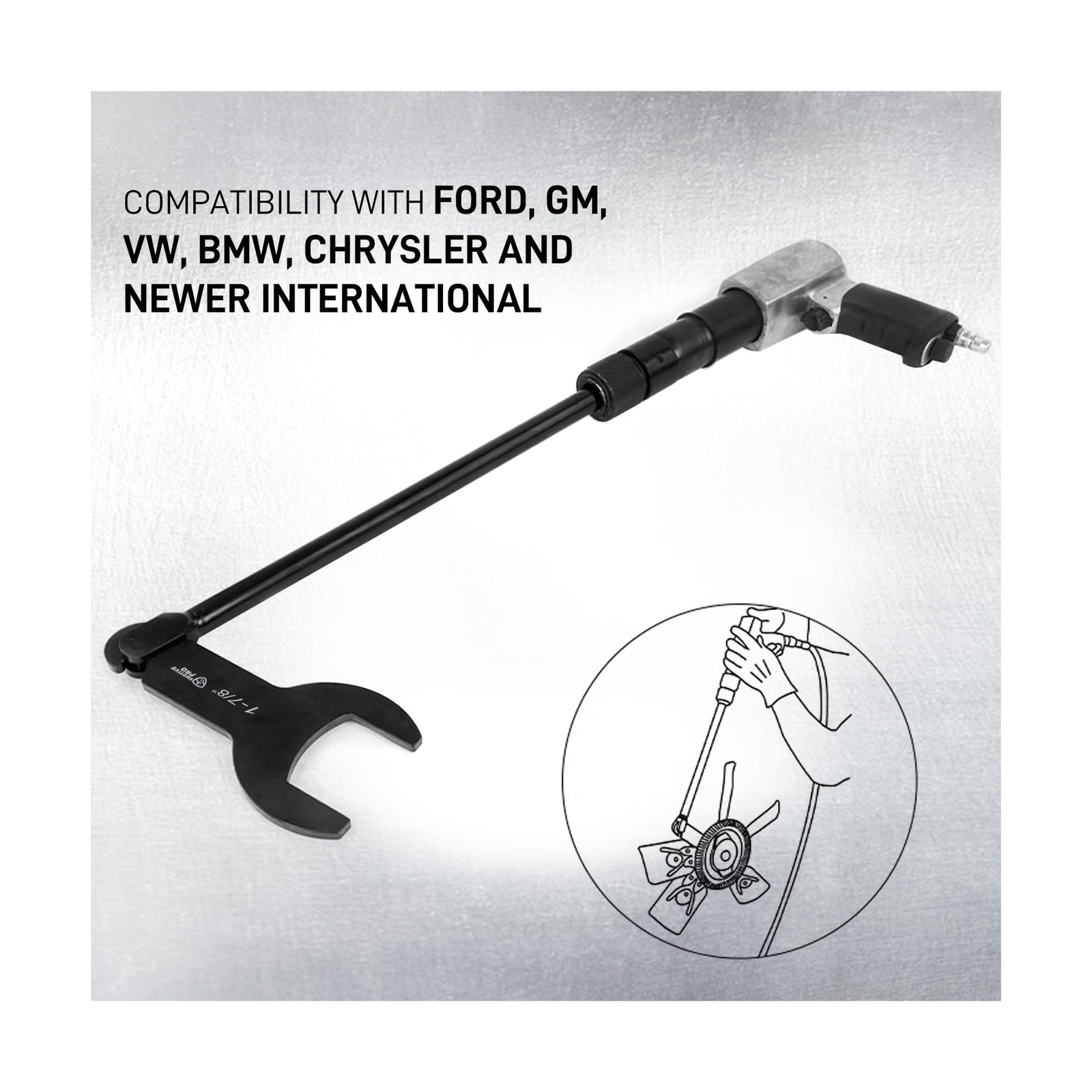 10Pcs Pneumatic Fan Clutch Wrench Set Removal Tool Kit, Auto Repair Spanner K…