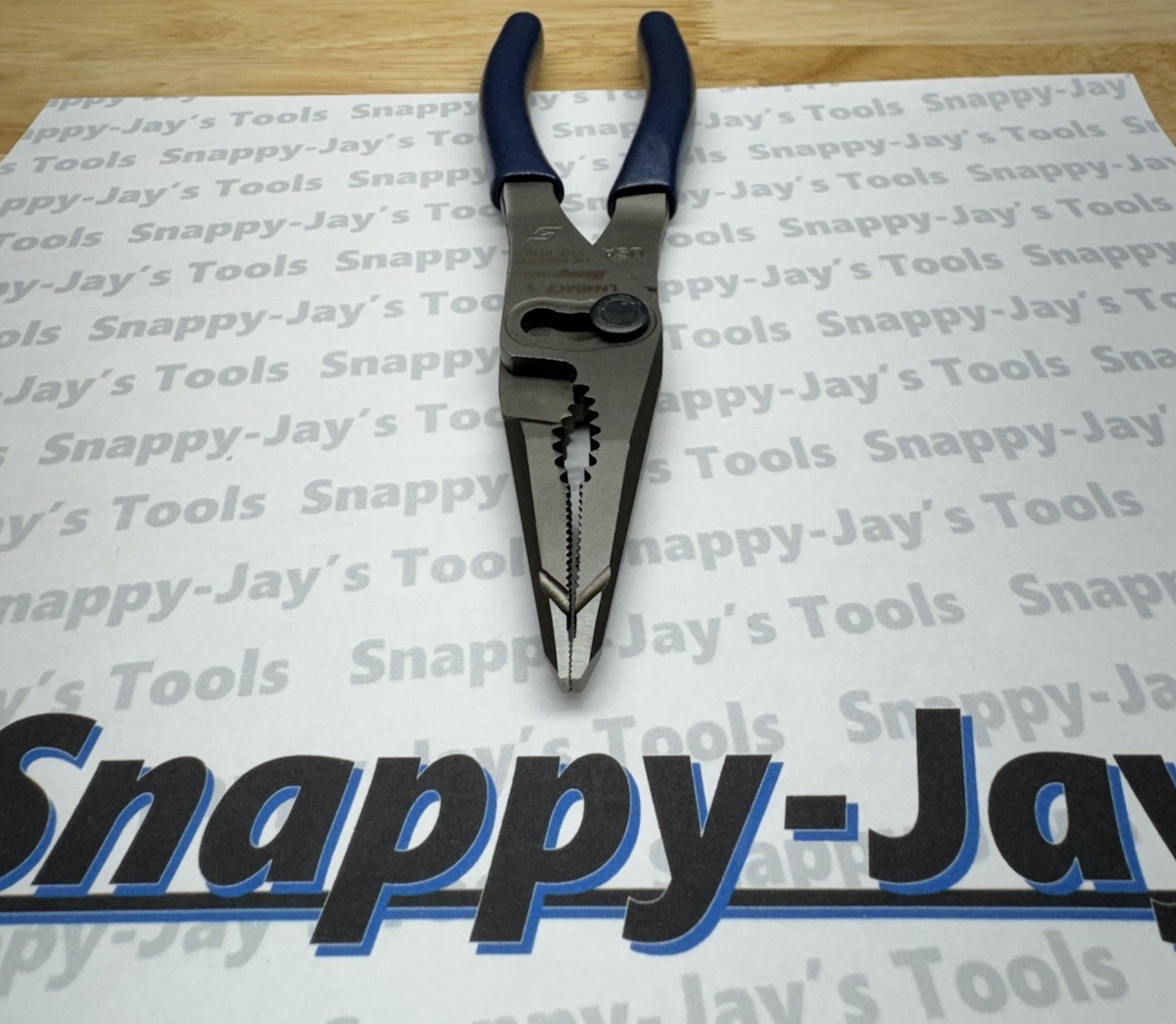 Snap-on Tools NEW POWER BLUE 7″ Talon Grip long nose Slip Joint Pliers -LN46ACF