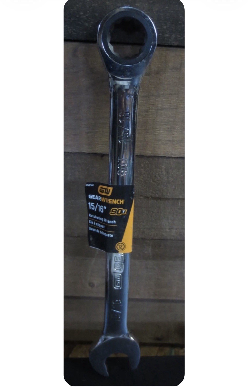 GEARWRENCH 15/16in 90T 12 Point Ratcheting Combination Wrench 86952