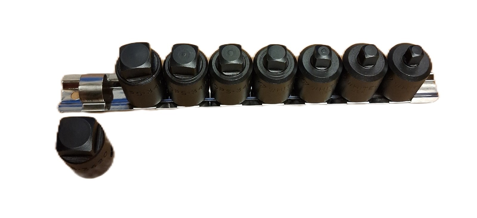 WHITE USA 1/2″ DRIVE DRAIN PLUG SOCKET SET WITH CLIP RAIL