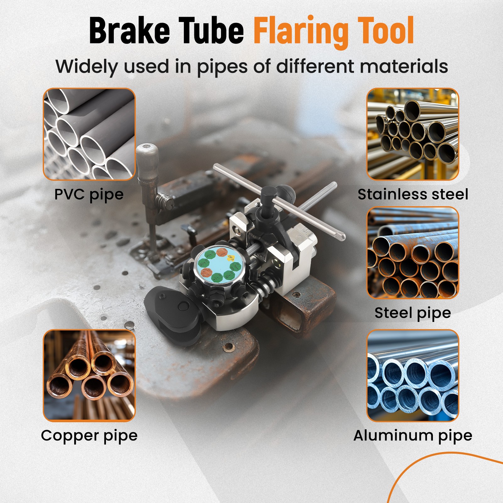 New Brake Pipe Flaring Tool Kit Tube Brake Line Flaring Tool Kit for Steel