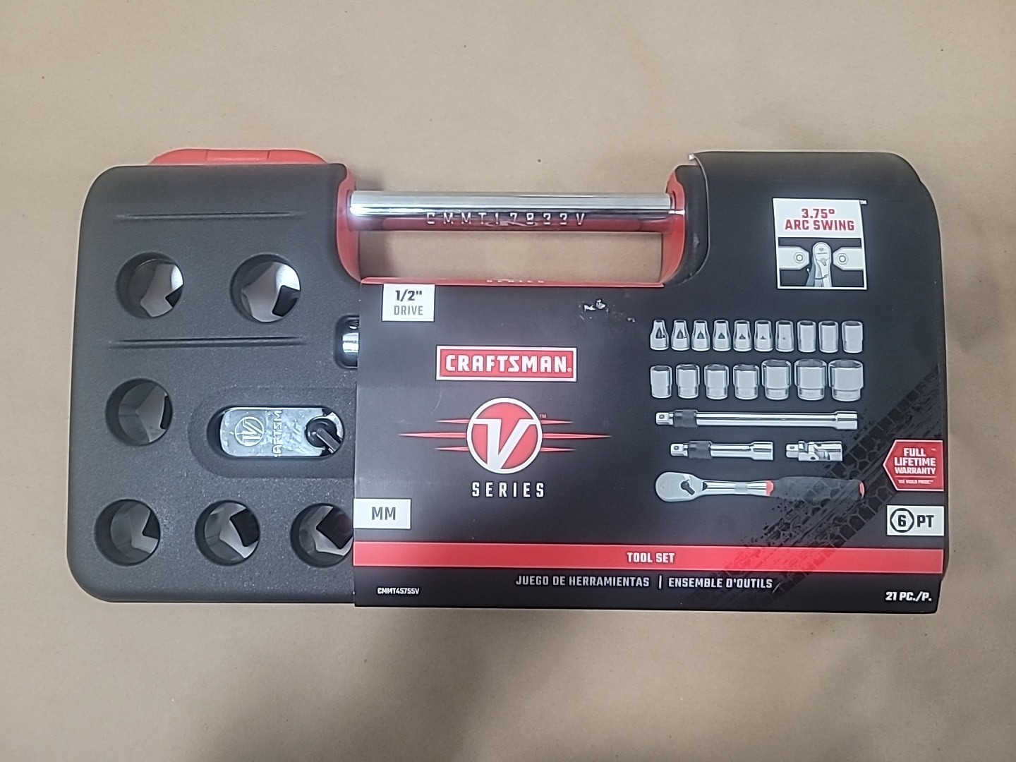 Craftsman V Series 21 Piece 1/2″ Drive Shallow Metric Socket Set CMMT45755V