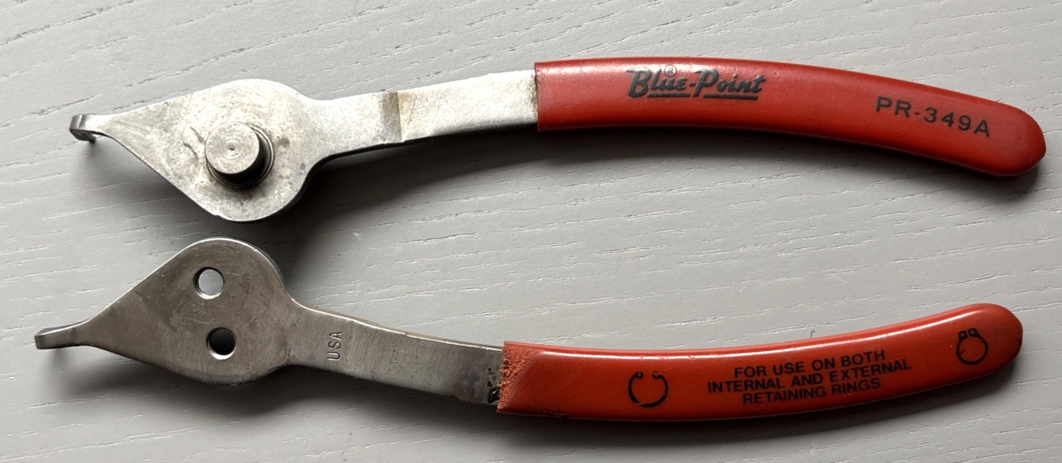 Blue Point #PR349A Internal External Angled Tip Snap Ring Pliers Convertible
