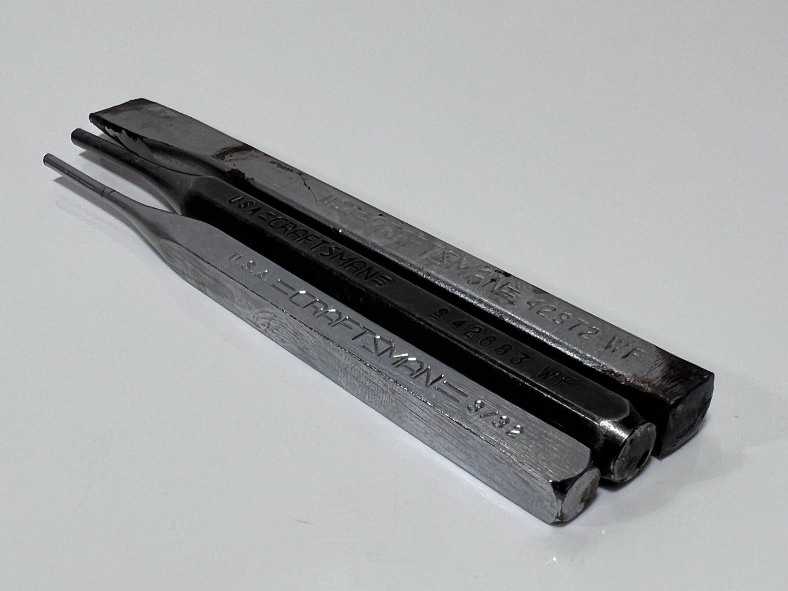 Craftsman Tools USA 3pc Punch Chisel Lot – 42882 Pin, 42972 Chisel, 42883 Punch