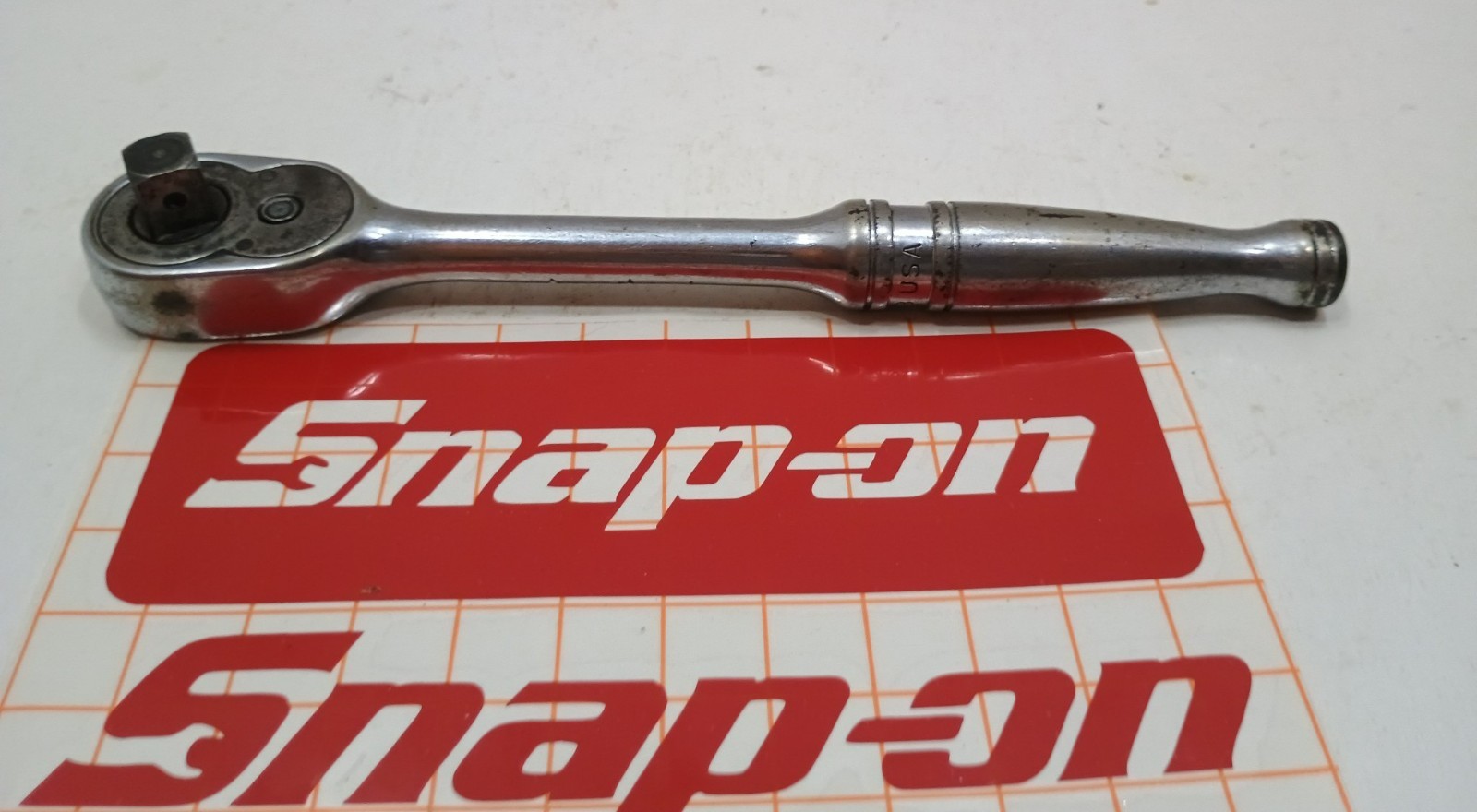 83 -Snap-On F-710B 7.5″ Length Ratchet Wrench 3/8″ Dr Standard Handle USA Used