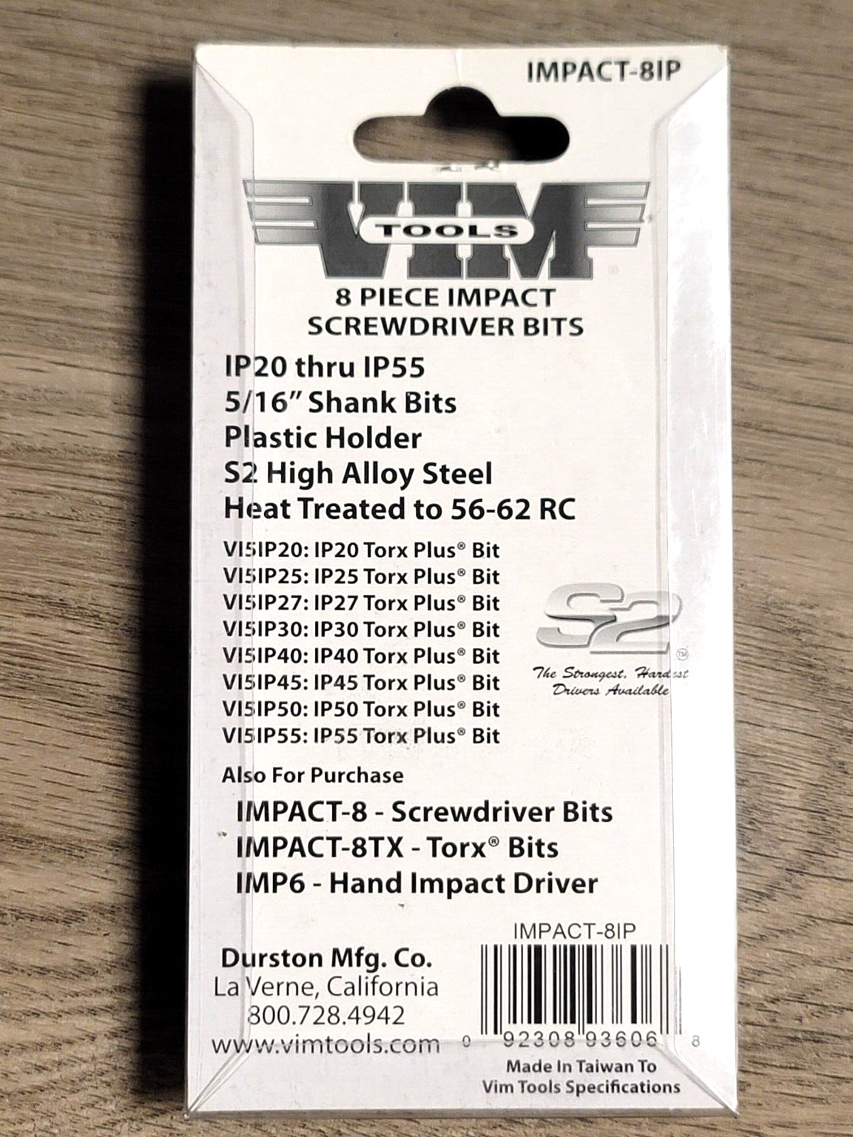 VIM Tools 8pc 5/16 Hex Torx Plus Bit Set for Hand Impact Driver #IMPACT-8IP