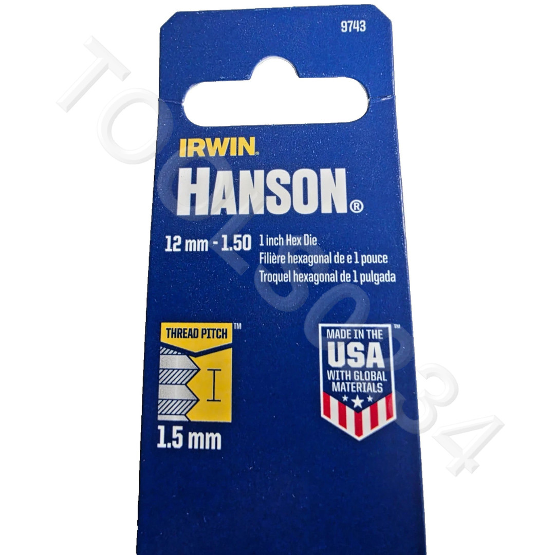 M12 X 1.5 Metric 1″ Hex Die Irwin Hanson 6643 9743 12MM Carbon Steel Rethread