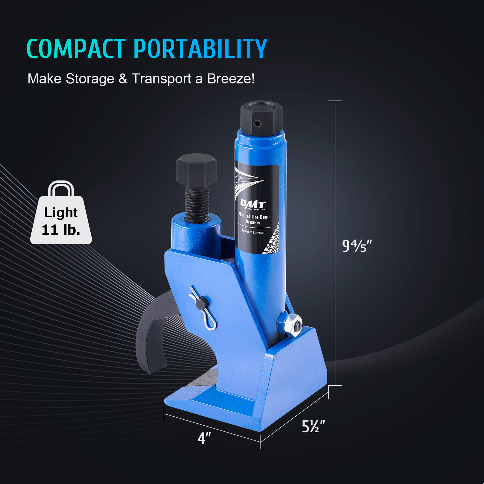 OMT Tire Bead Breaker Manual Tire Changer Tool for ATV Golf Cart Tractor & More
