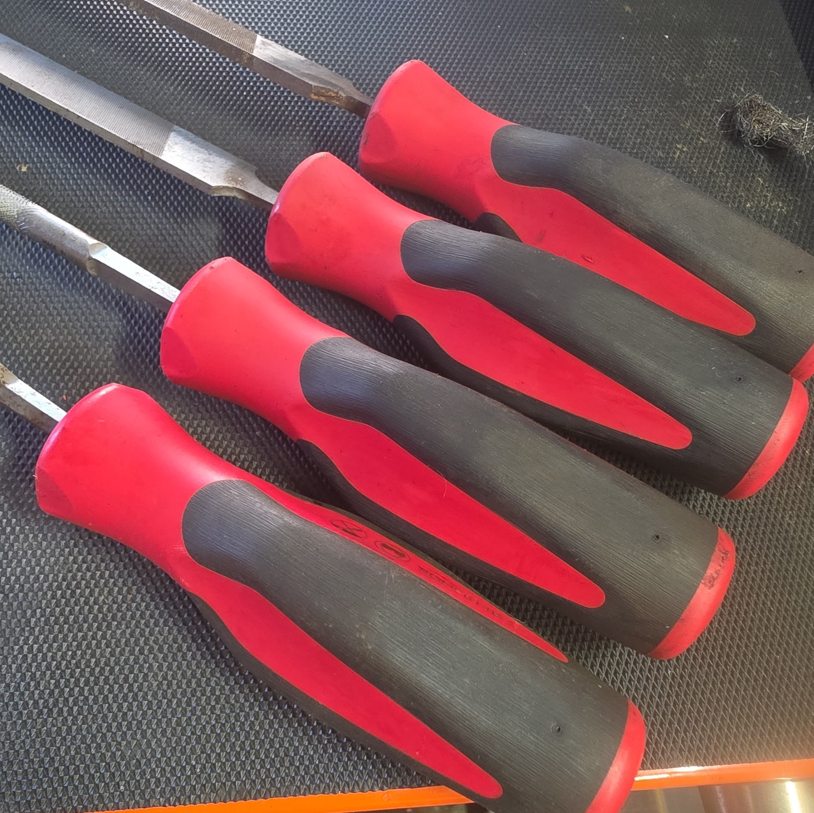 SNAP ON METAL FILE SET AND CASE X 4 GOOD CONDITION, INSTINCT GRIP C0416B