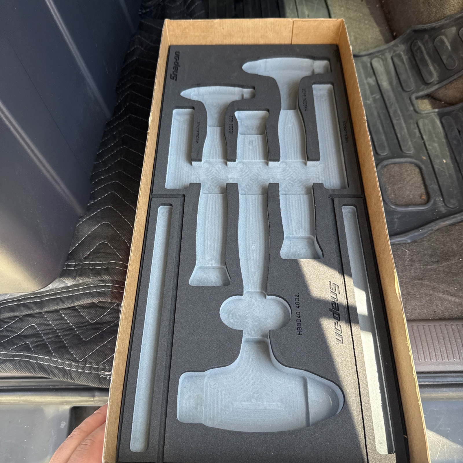 New Snap-on™ Foam Tray Ball Peen Dead Blow Hammer Set HBBD6FR 8 16 24 32 40 56oz