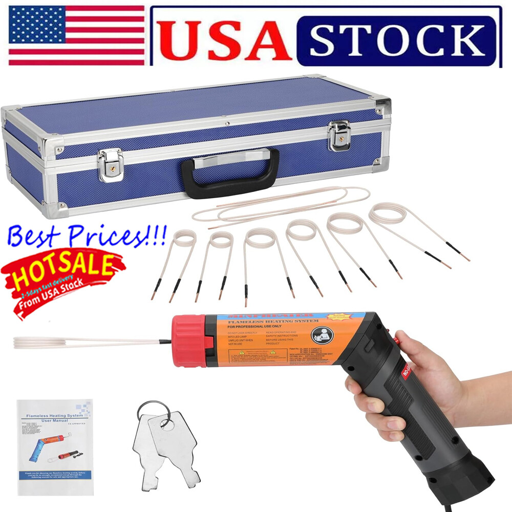 Magnetic Induction Heater Kit with 8 Coils Portable Heat Induction Tool USA