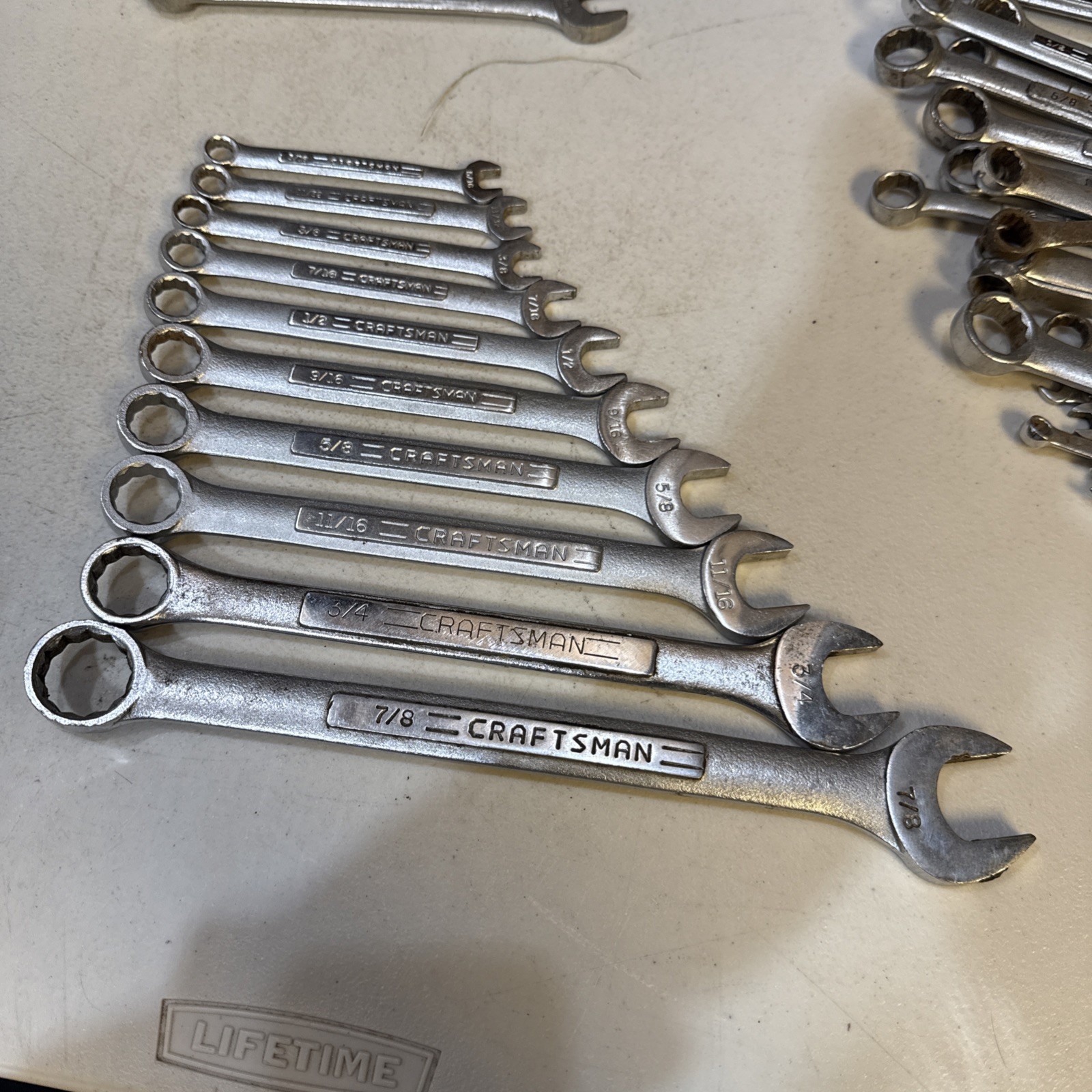 USA Made Craftsman 10 piece SAE Combination Wrench Set -VV- 7/8” To 5/16”