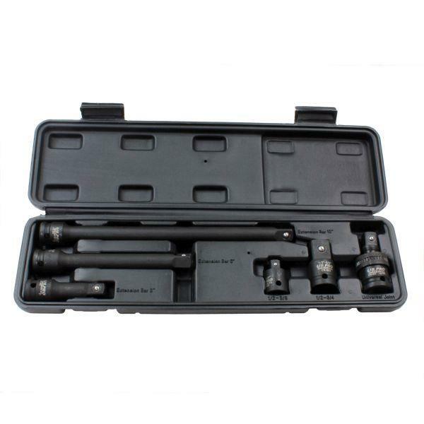 US PRO INDUSTRIAL 1/2″ Drive Impact Accessory Set Extension, Reducer, UJ, Wobble