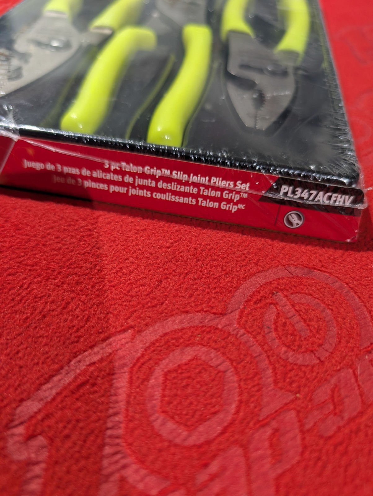 Snap-on BRAND NEW SEALED HI-VIZ 3 Piece Soft Grip Pliers Lot Set PL347ACFHV