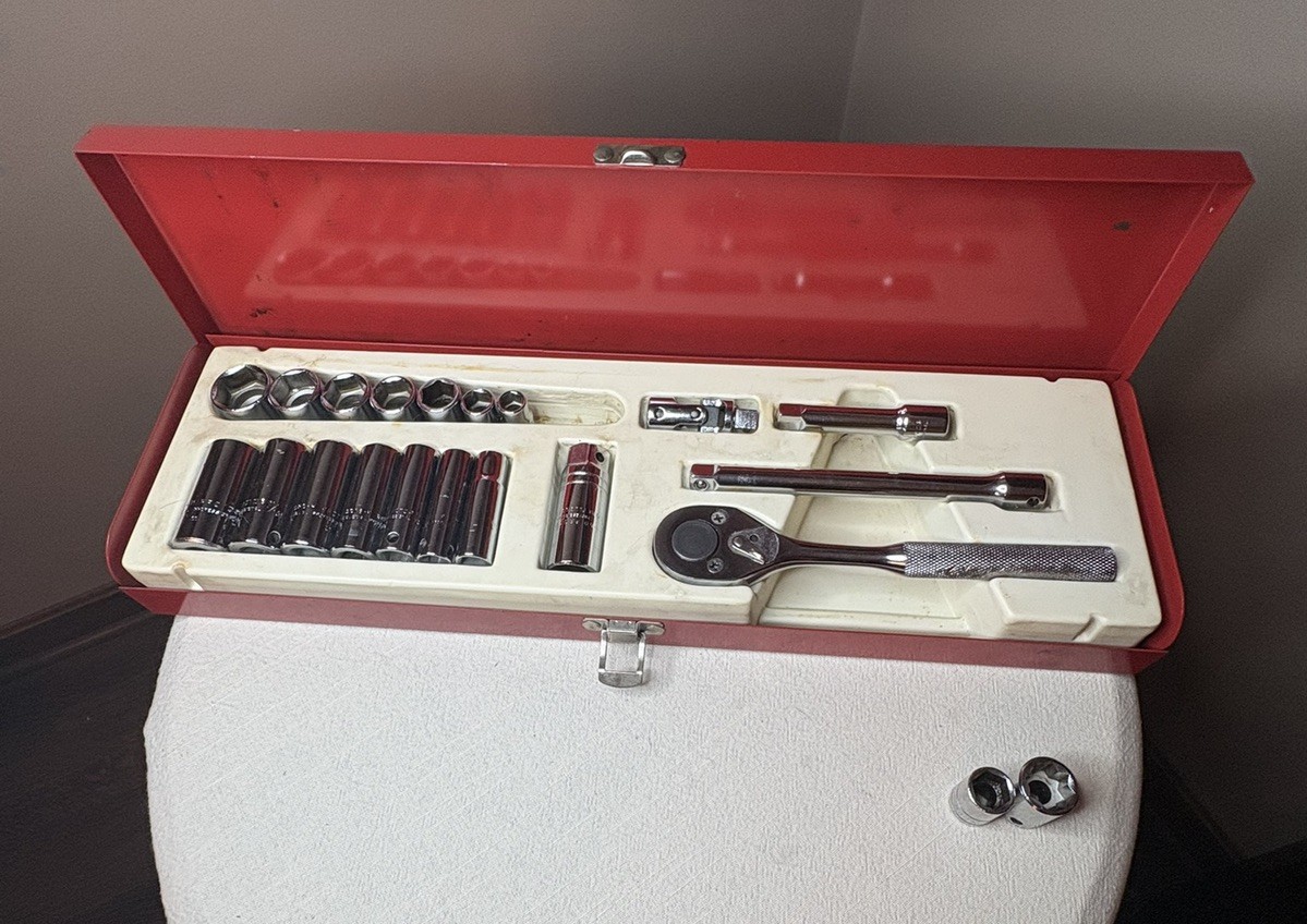 VINTAGE PROTO Socket Wrench Set 5002B Incomplete 6pt Spark EUC