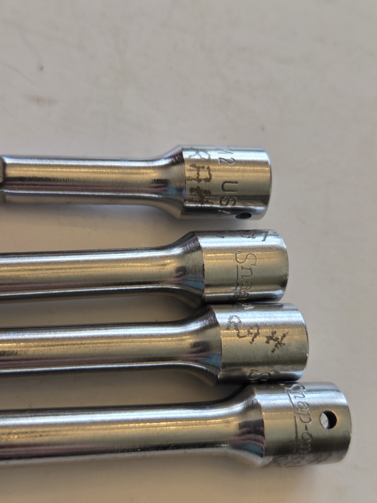 Rare Snap On Tools 4 Piece 1/4″ Drive Locking Pin Extension Set 2″ 4″ 6″ 14″