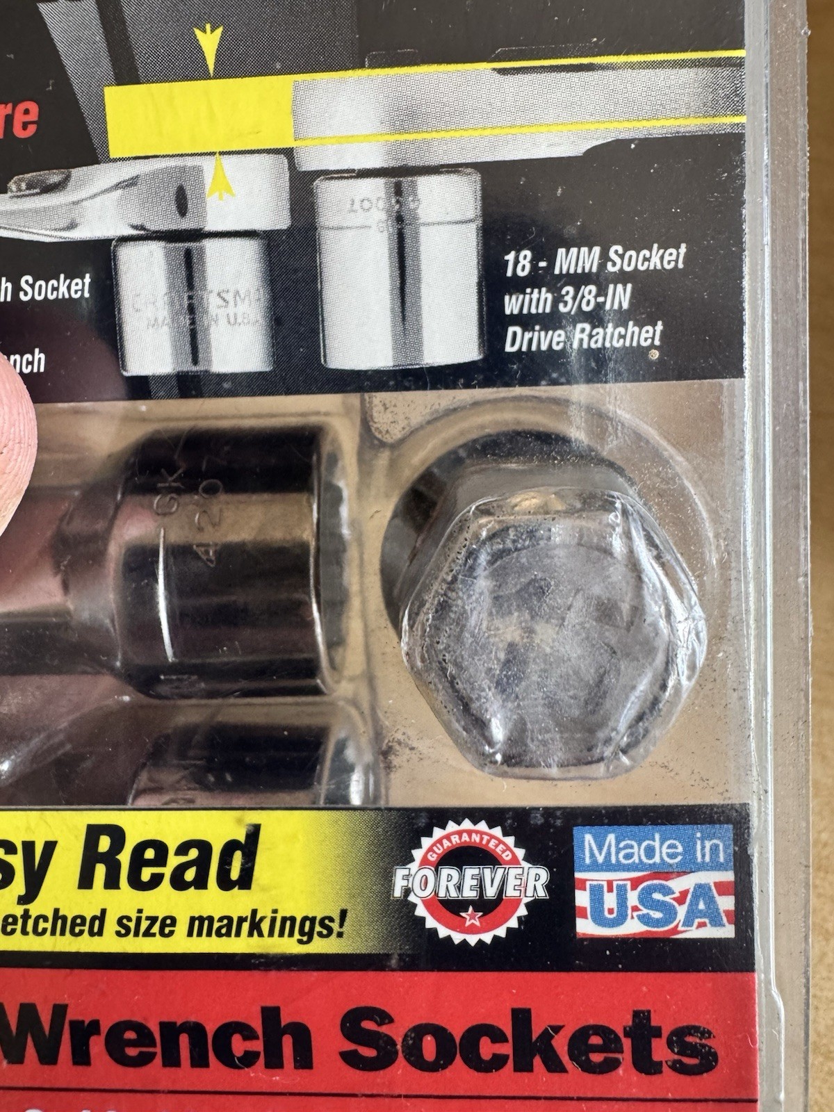 Craftsman 42801 USA Metric Low Profile Wrench Socket Set 8 Pc NOS Easy Read