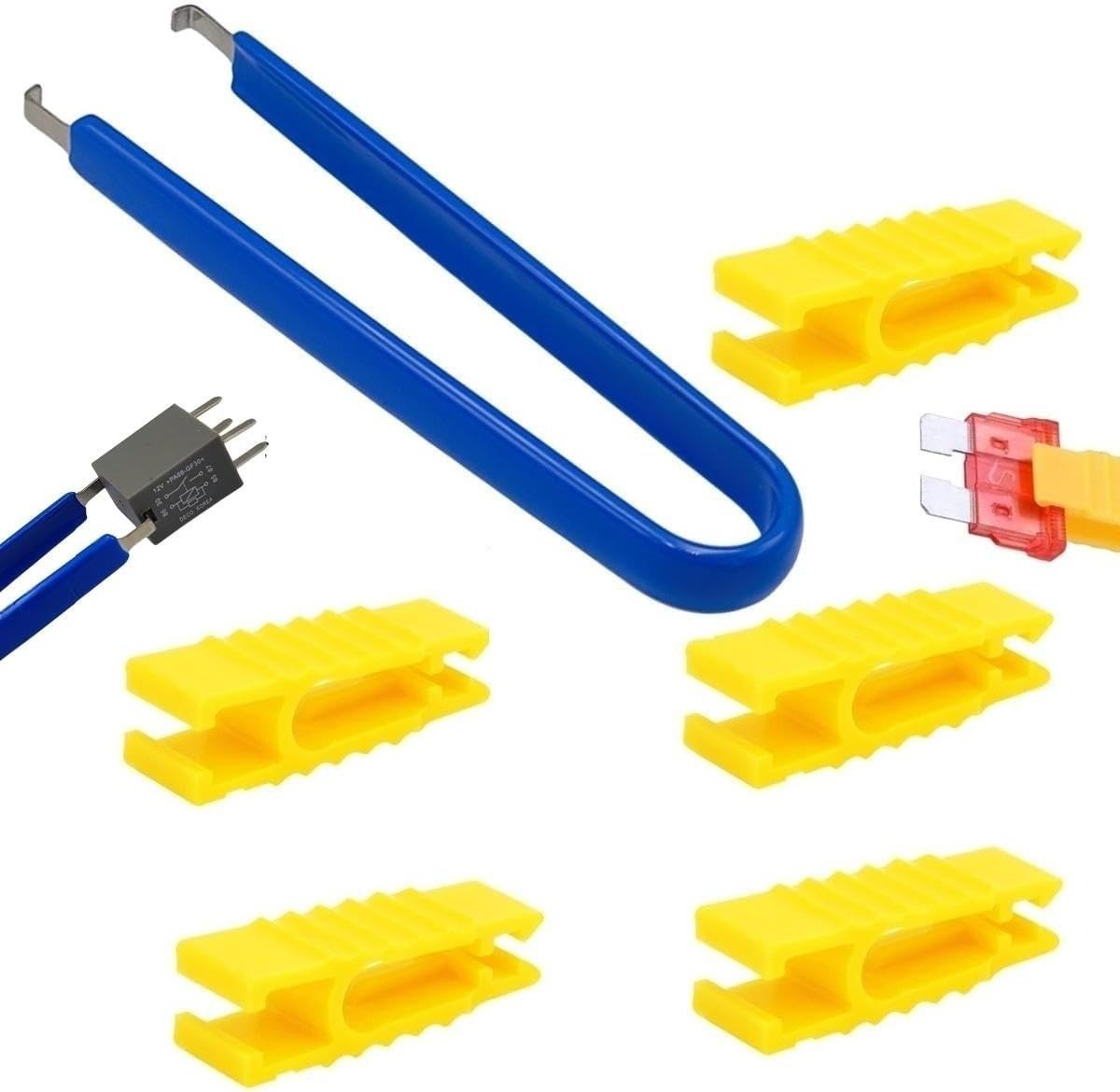Automotive Fuse Puller Set 6-Pack – Professional Relay Removal Pliers Stainle…