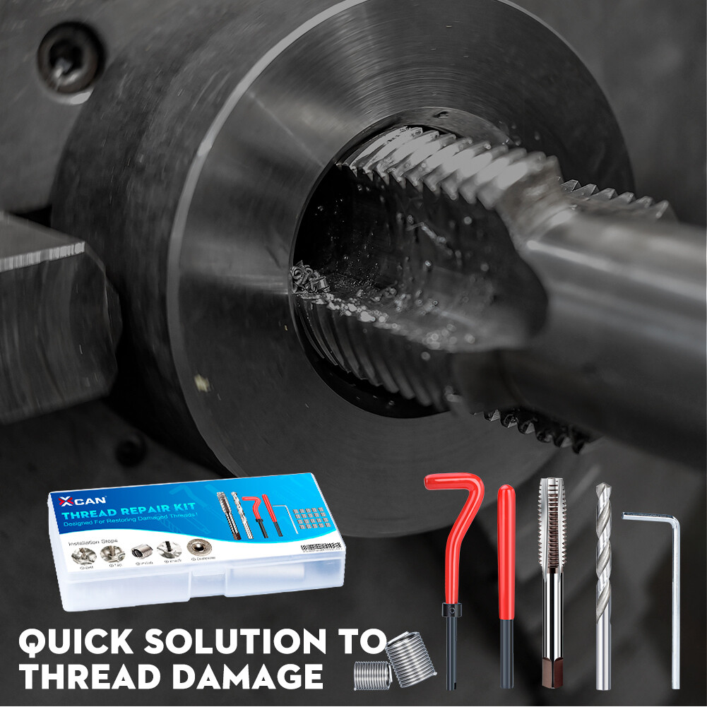 25PCS Thread Repair Kit Metric Insert M3 M6 M8 M12 M16 Rethreading Tool Kit