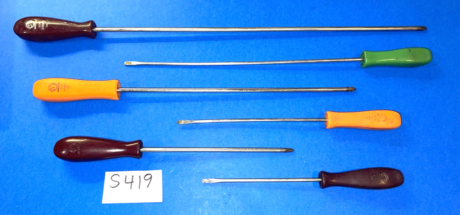 MATCO TOOLS 6 PIECE MULTI STYLE HANDLE EXTRA LONG SCREWDRIVER SET 9-1/2- 22 IN.
