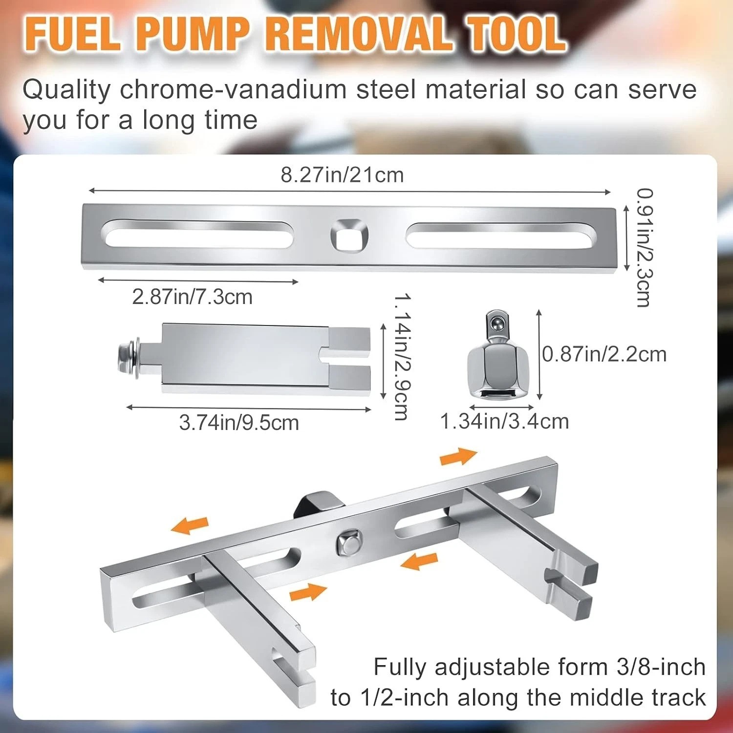 3-Piece Universal Fuel Pump Removal Tool Set for Cars Adjustable Lock Ring Sp…