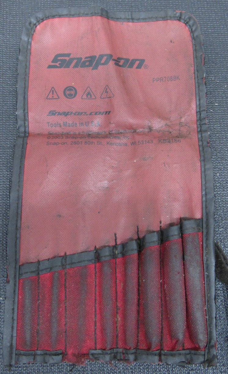 Snap-on 8-pc Roll Pin Punch Set PPR708BK w/ Pouch COMPLETE