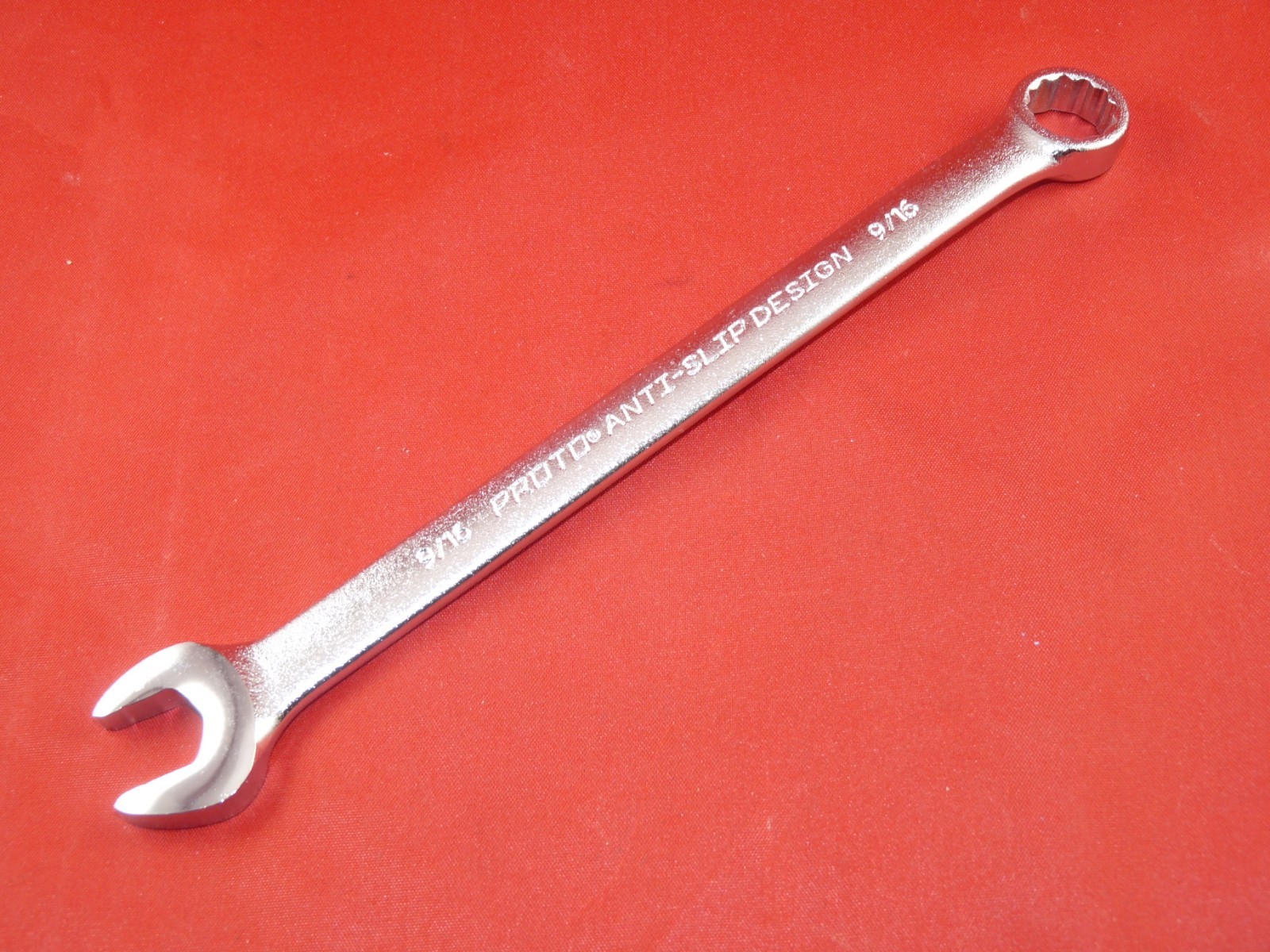 J1218ASD 9/16″ Proto Combination Wrench Box Open Satin Chrome USA