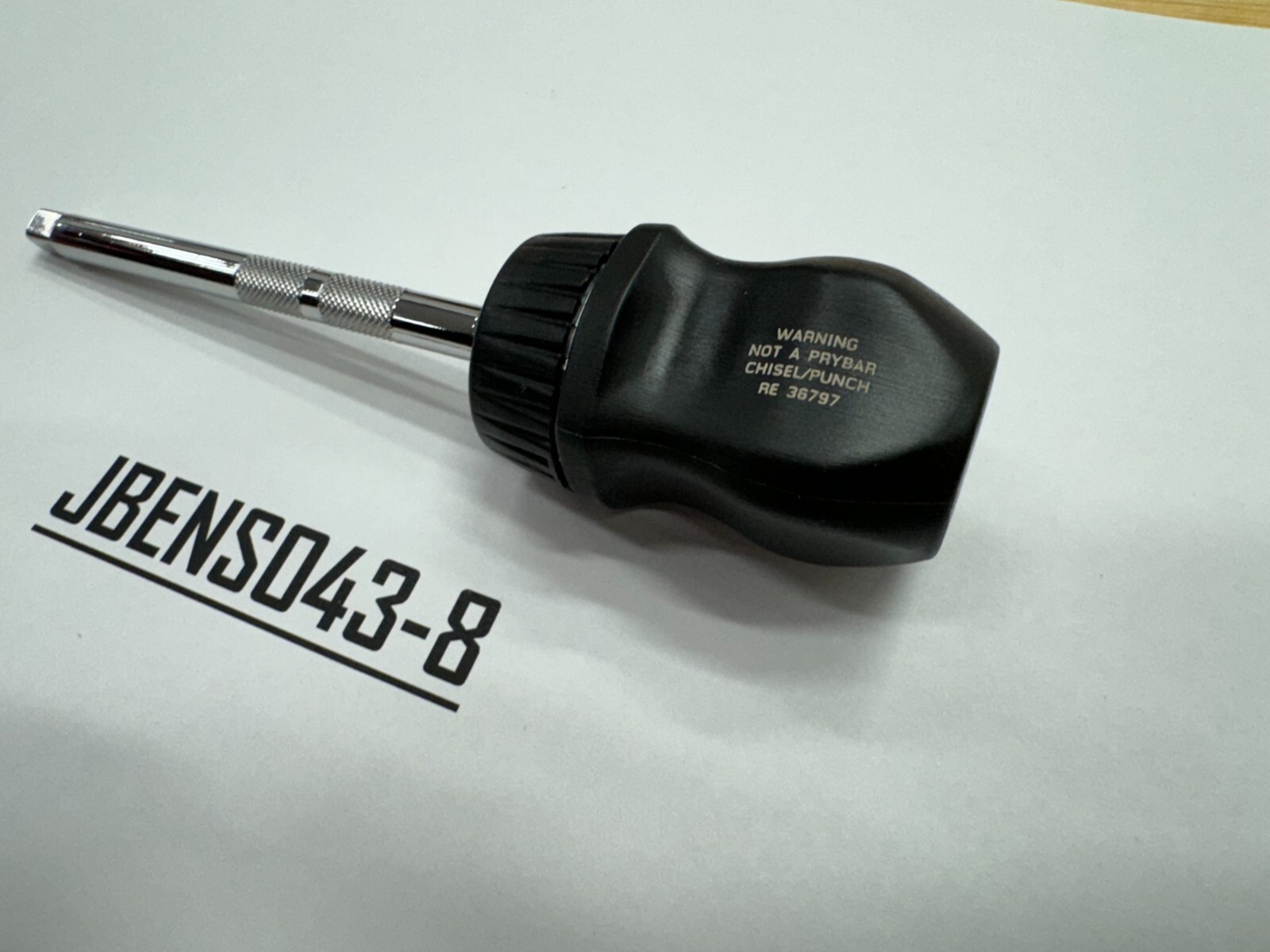 Snap-on Tools NEW BLACK 1/4″ Drive Stubby Hard Grip 4″ Ratcheting Socket Driver
