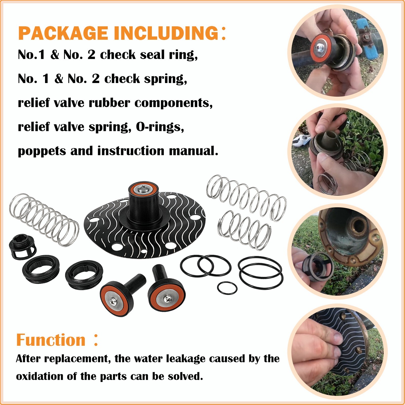 3/4″-1″ Replace for Wilkins 975XL and 975XL2 Complete Repair Kit compatible with