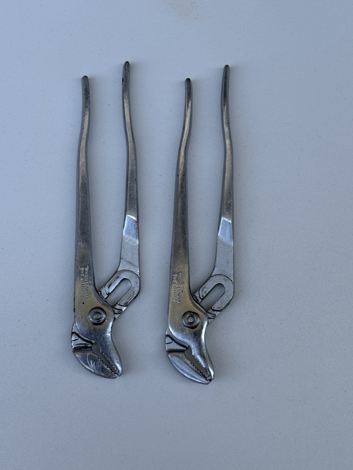 Lot of 2 Proto 243 10″ Adjustable Slip Joint Pliers Made in USA