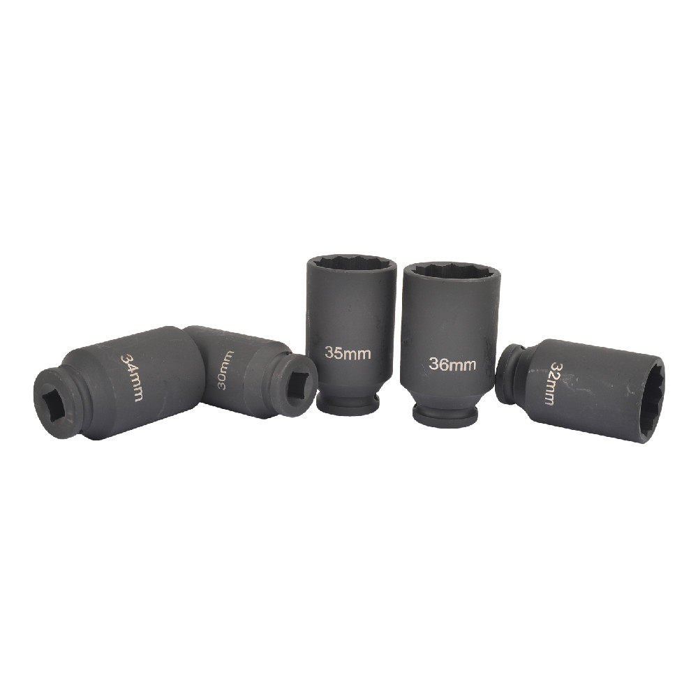 1/2″ Drive 12 Point Impact Socket Set 30,32,34,35,36mm CR-MO Axle Nut Socket