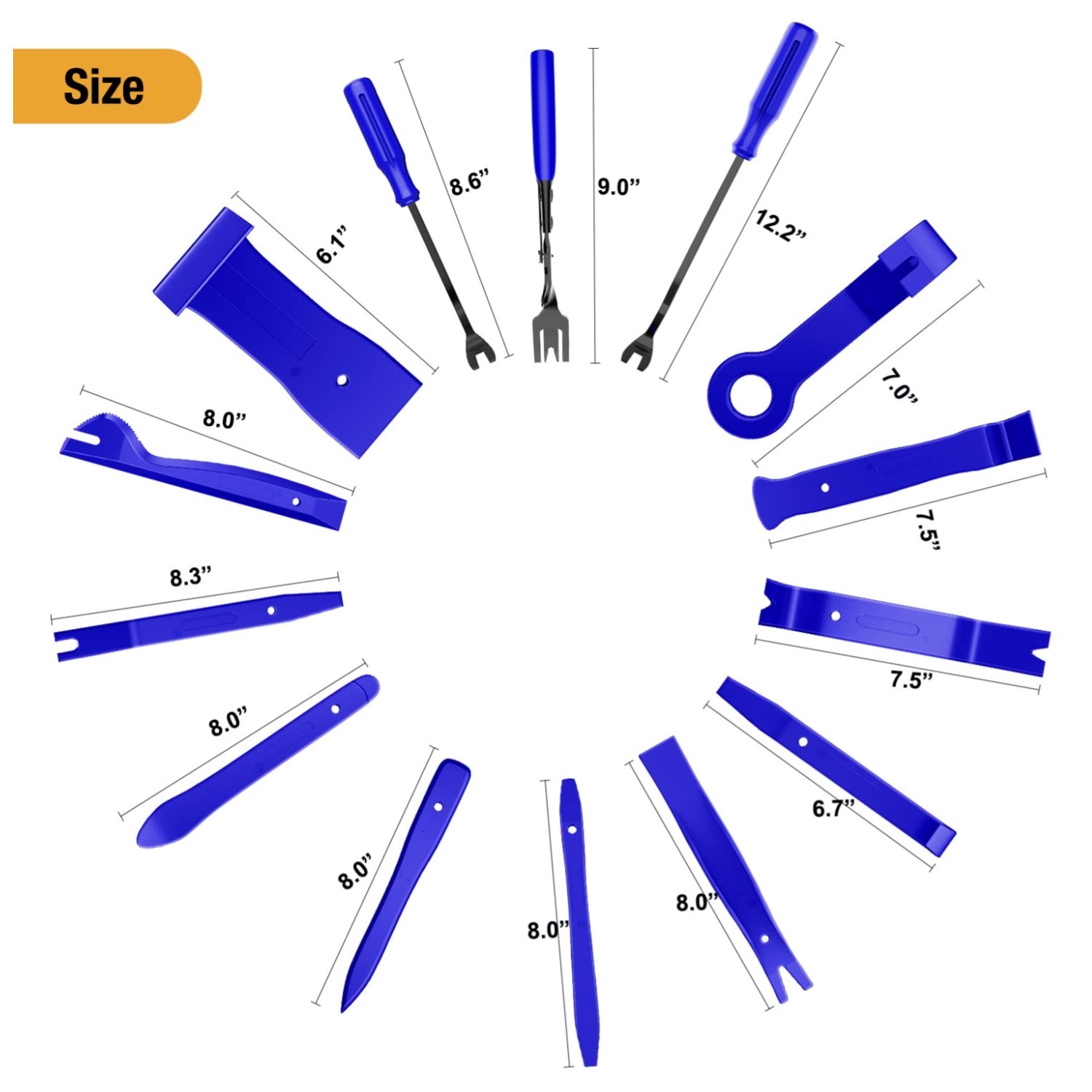 Auto Push Pin Bumper Clip Set – Pry Kit Included