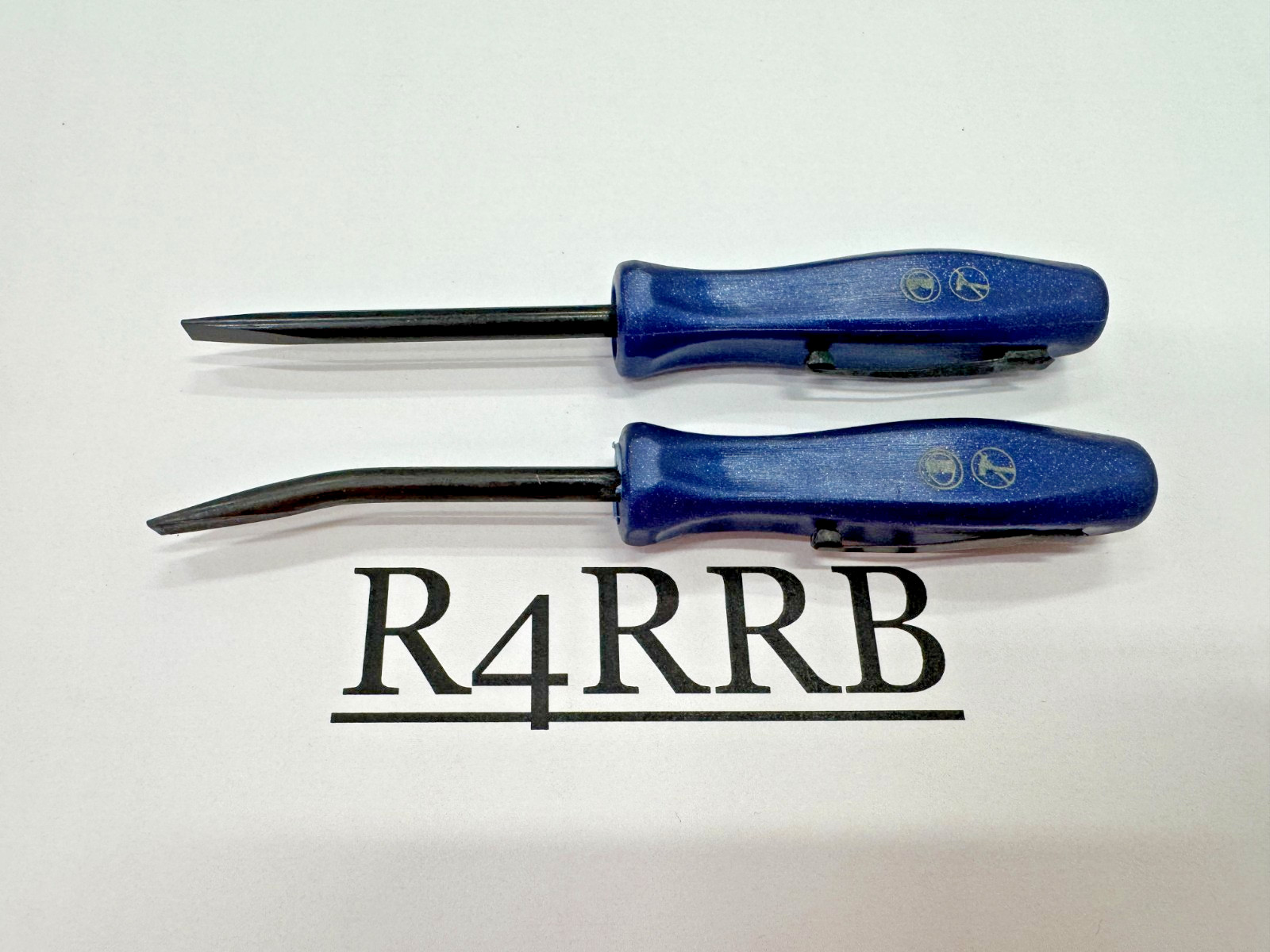 Snap-on Tools USA NEW 2pc POWER BLUE 5″ Length Straight Bent Mini Pocket Prybar