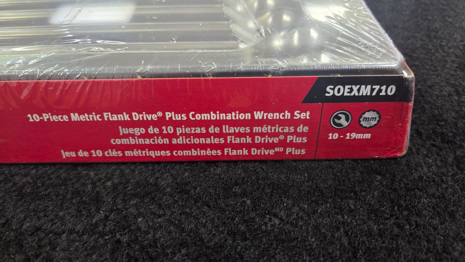 Snap-On SOEXM710 10-piece metric flank drive plus combination wrench set