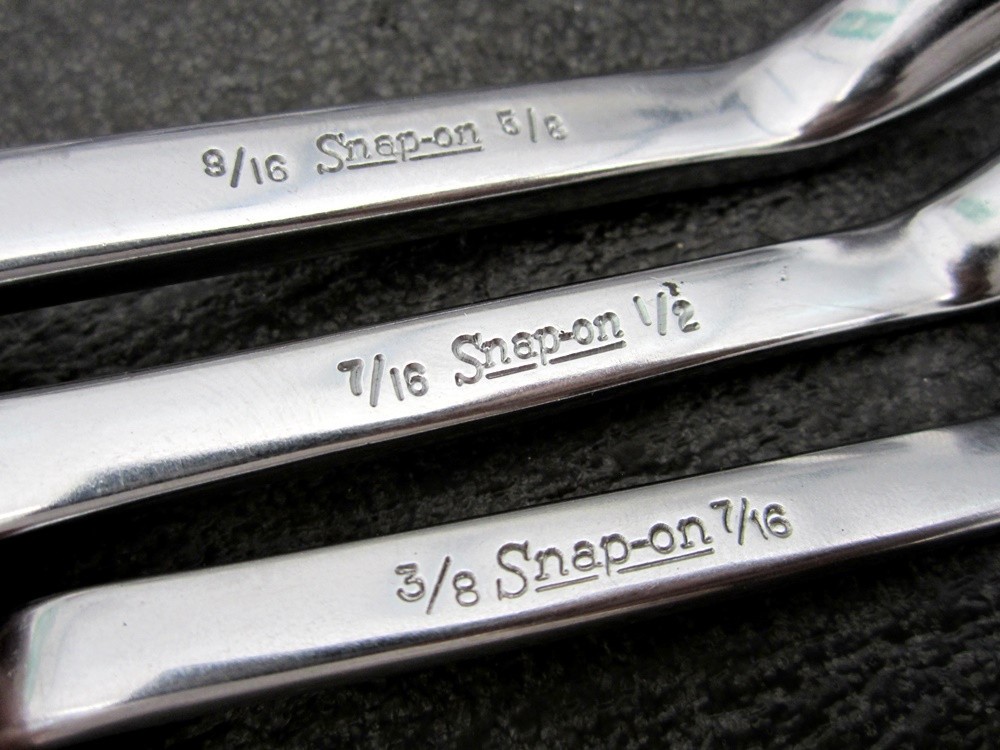 Vintage Snap-on 5pc SAE Short Deep Offset Box End Wrench Set Underline XSO USA