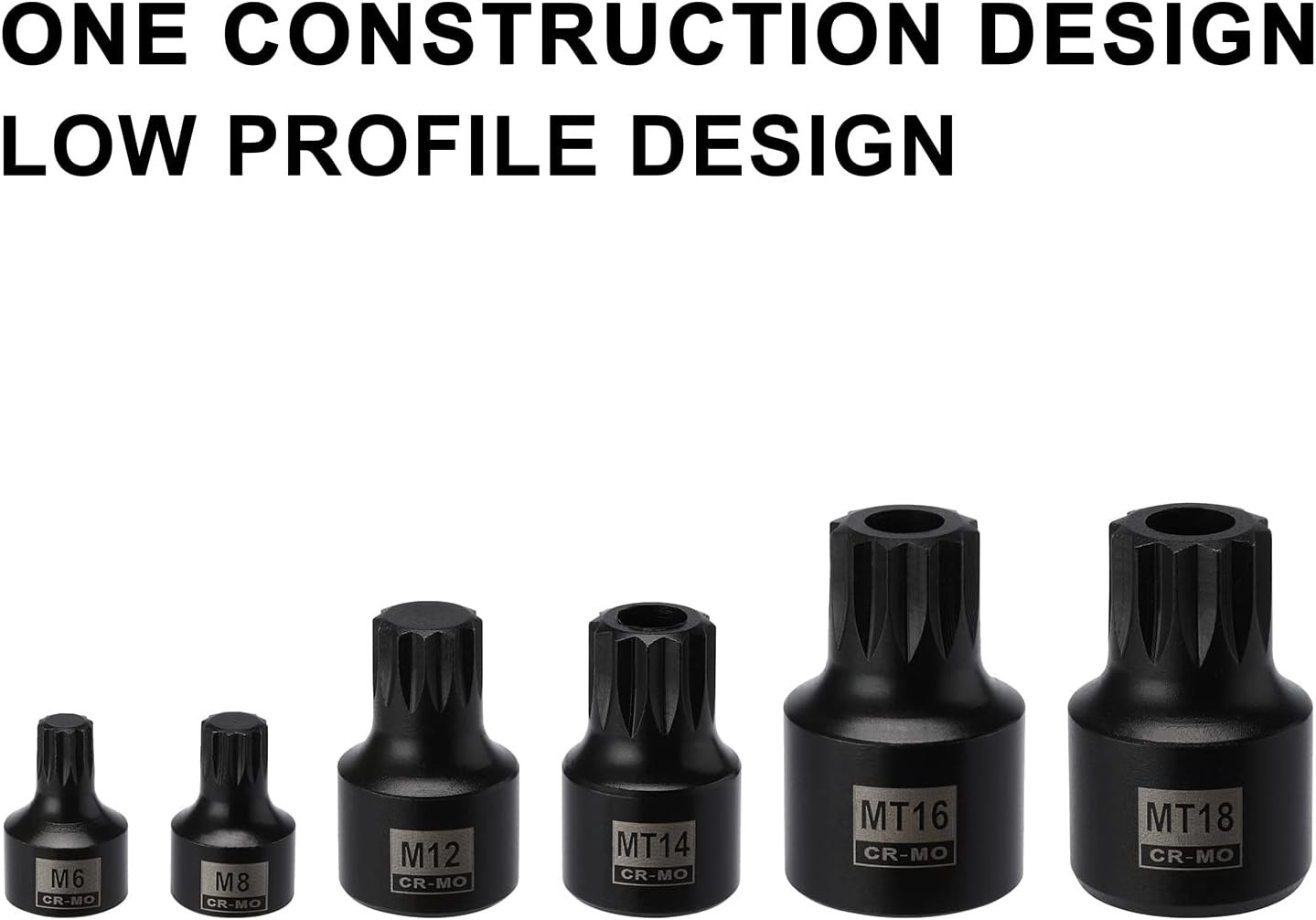 9PCS 1/4″, 3/8″, 1/2″ Drive Low Profile Triple Square Bit Socket Set, Tamper-Pr
