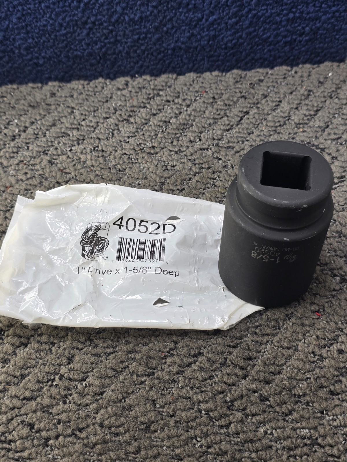 Grey Pneumatic 4052D 1″ Drive 6-Point Hex 1-5/8″ Deep Impact Socket Black Oxide