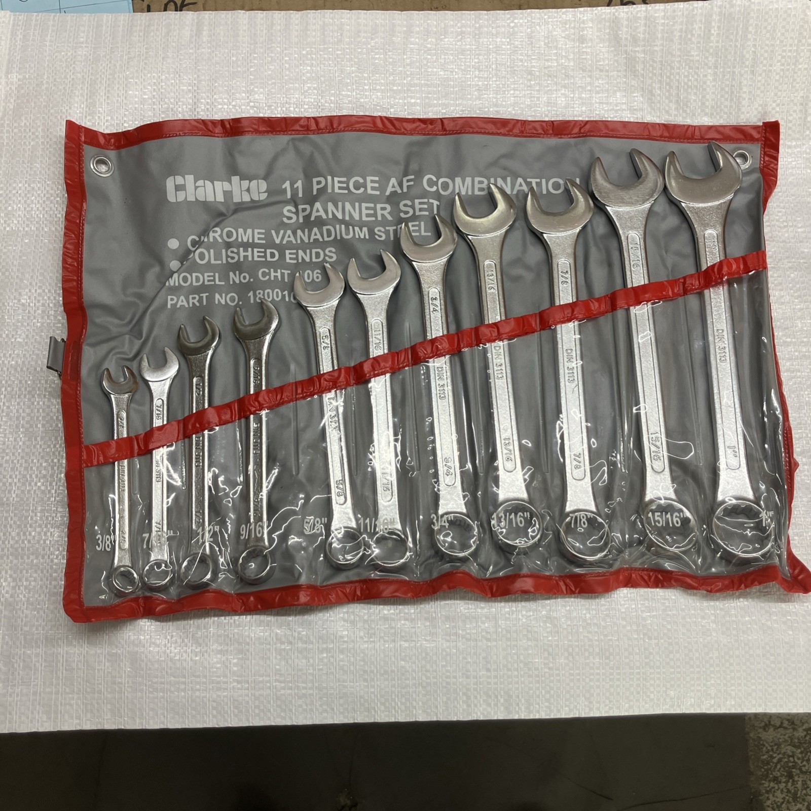 Clarke AF 11 pcs Combination Spanner Set Roll Classic Car Vintage Tools imperial