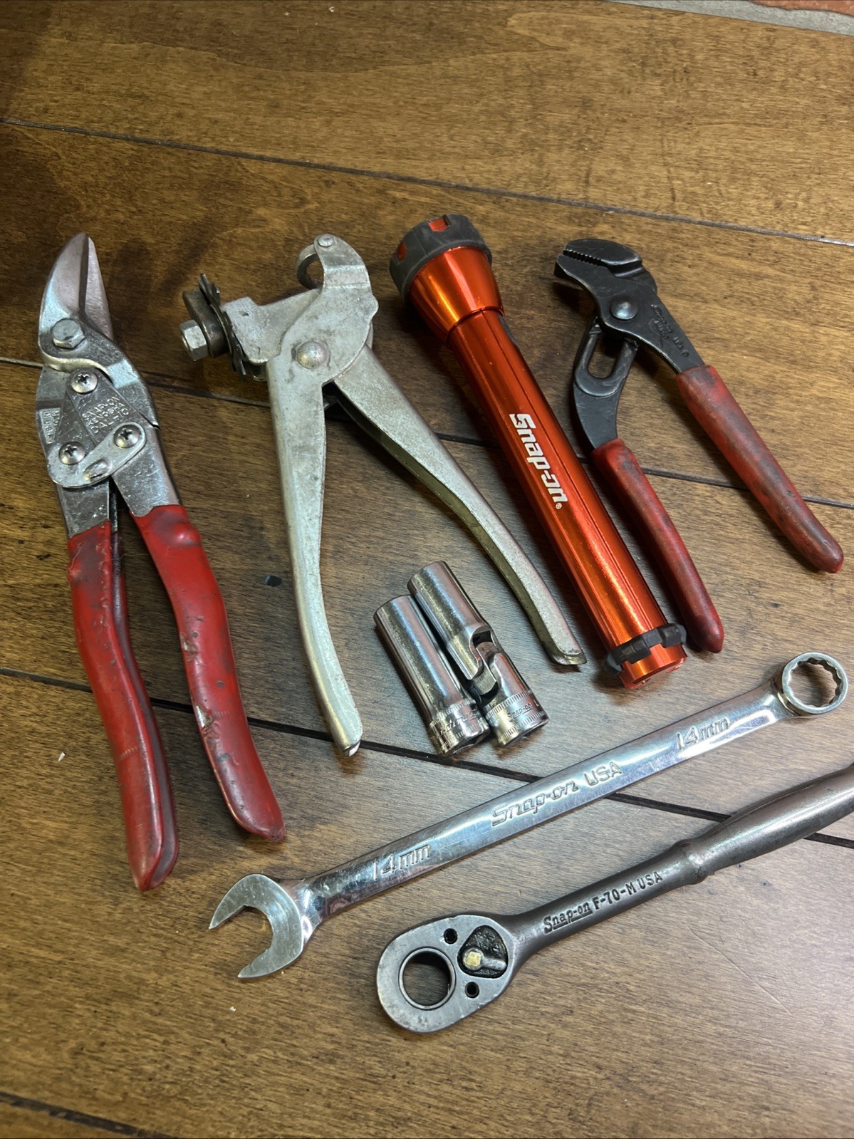 Snap On Blue Point Misc. Tool Lot Set Pliers Wrench Ratchet Sockets Snips