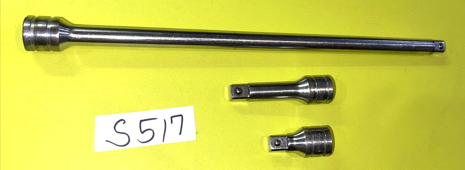 SNAP-ON TOOLS 3 PIECE 1/2 DRIVE EXTENSIONS 2 / 3 AND 15 INCH SHIPPING INCLUDED