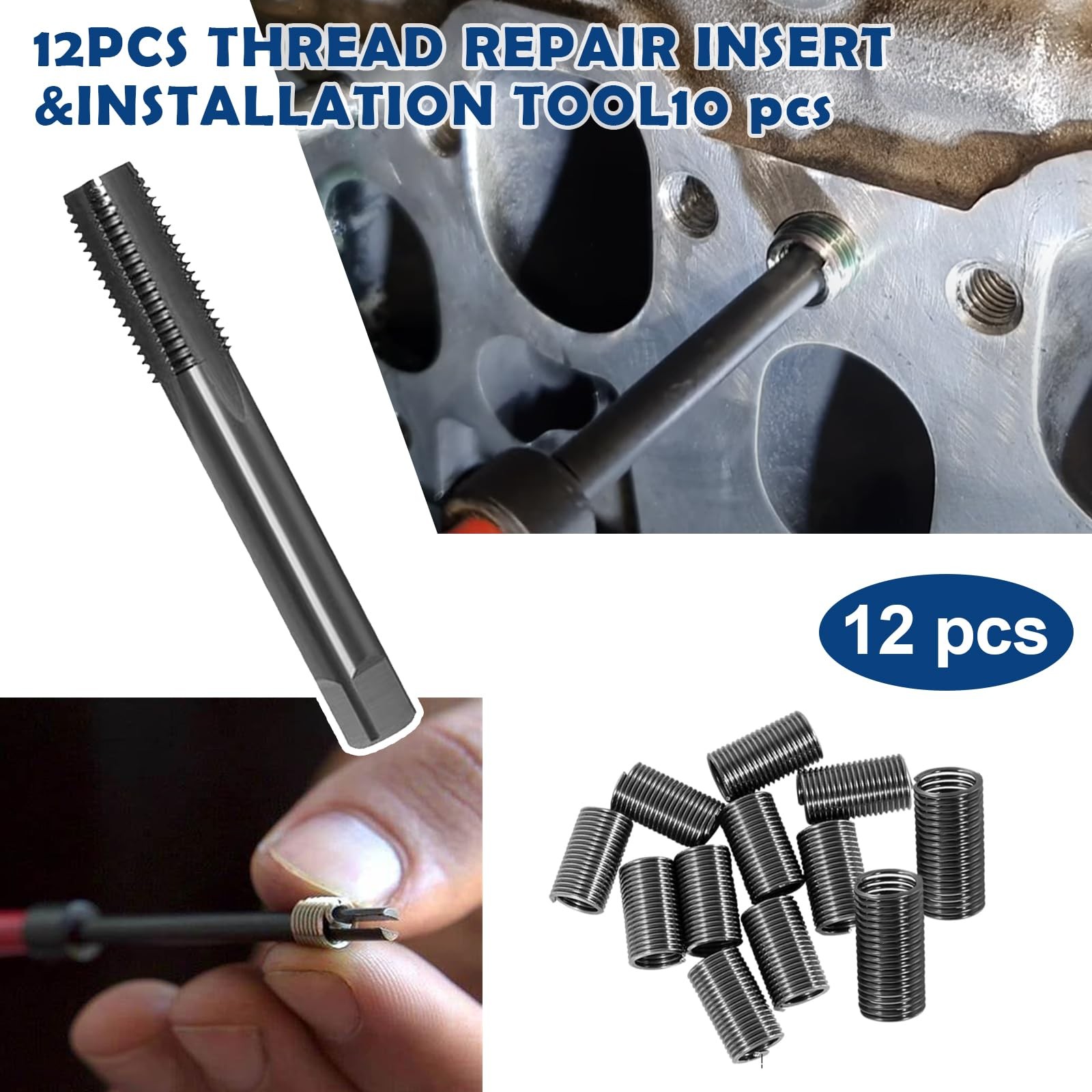 M11 x 1.5 Head Bolt Thread Repair Kit 35119S for Honda Toyota Ford GM Nissan KIA
