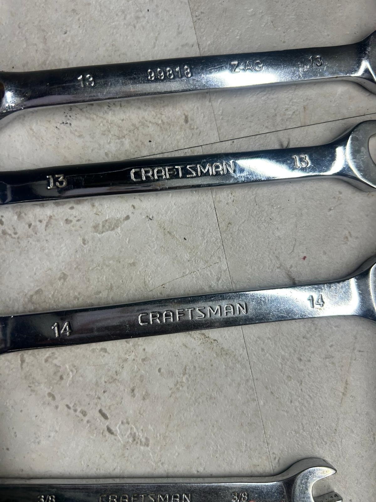 Craftsman Wrench Lot SAE Metric Combination Mixed Sizes Mechanics Tools