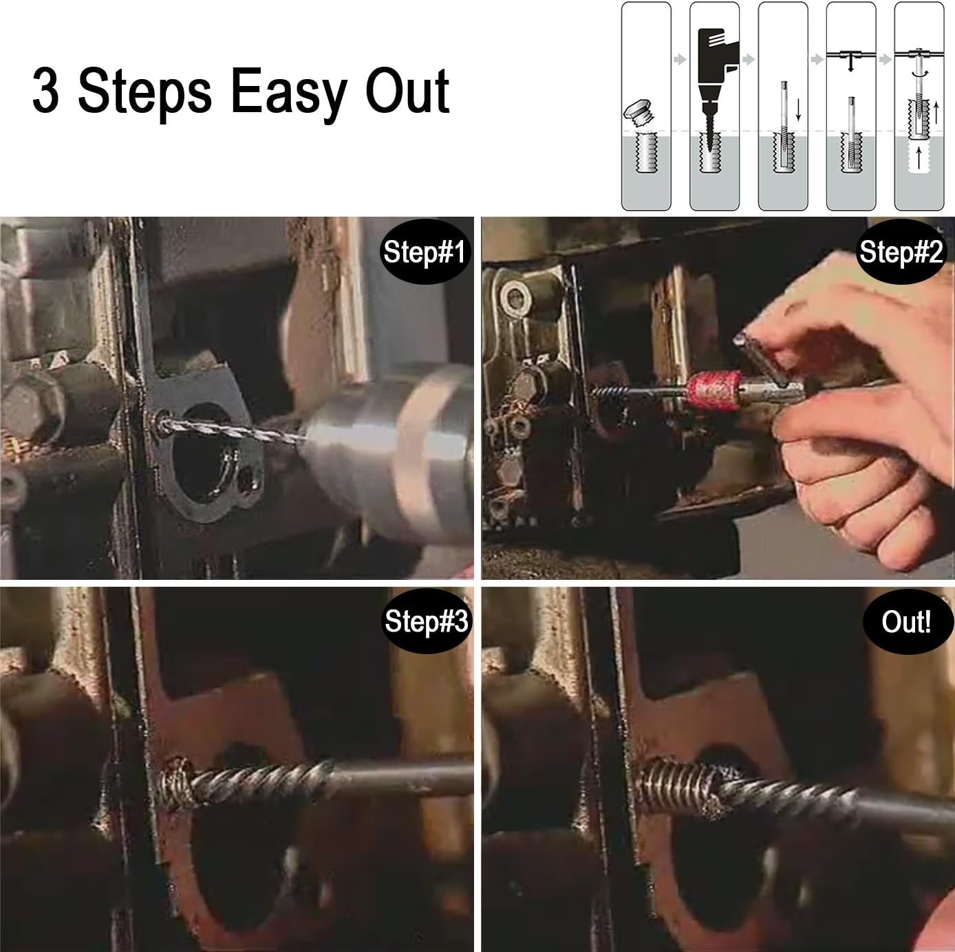 6pcs Stripped Screw Extractor, Damaged Bolt Remover Set – Ideal Left Hand Spi…
