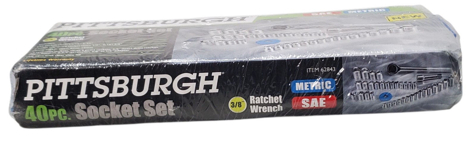 Socket Set, 40-Piece, 3/8 in., 1/4 in., Drive SAE and Metric