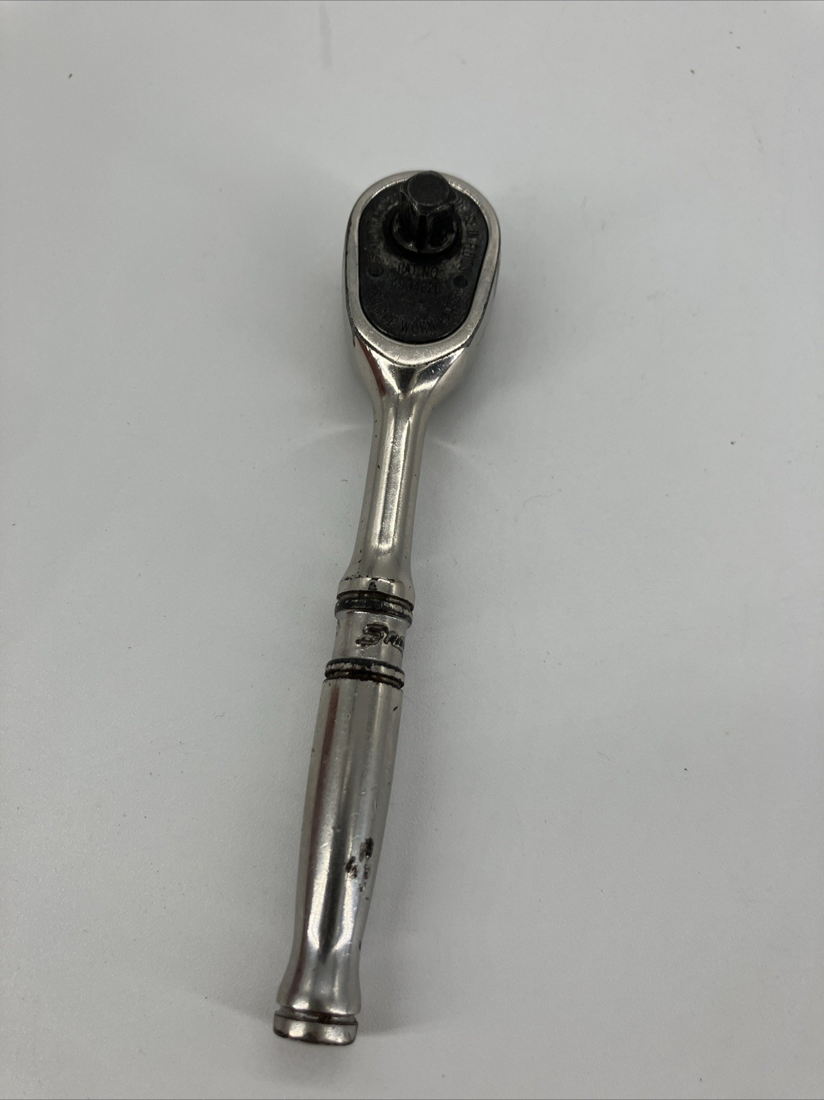 Snap-on TM830 Socket Ratchet 1/4″ Drive Stubby Short Handle 4.5″ USA [046CHB]