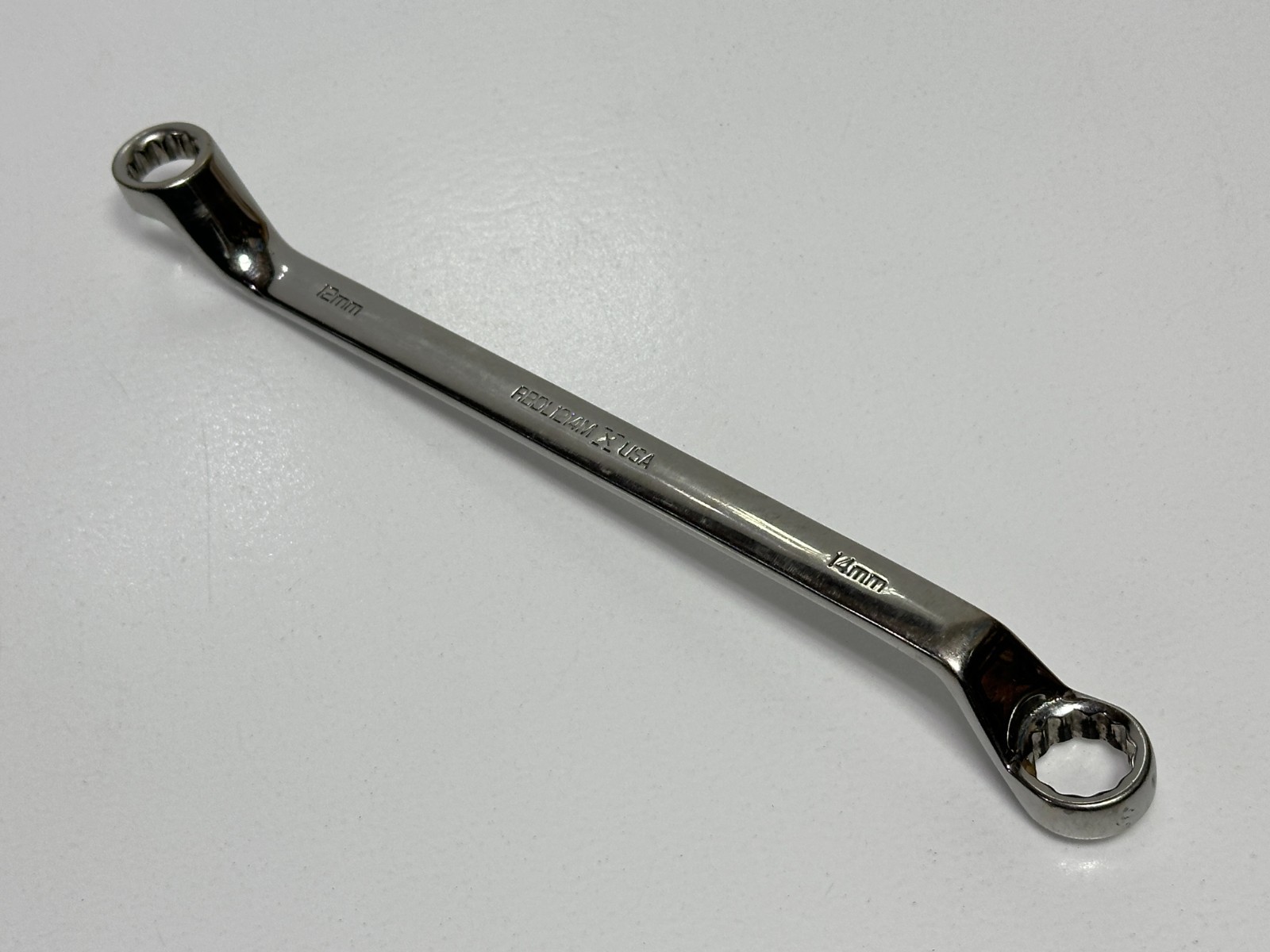 🇺🇸 Matco Tools USA RBDL1214M 12mm 14mm Deep Offset Chrome Box End Wrench 12 PT