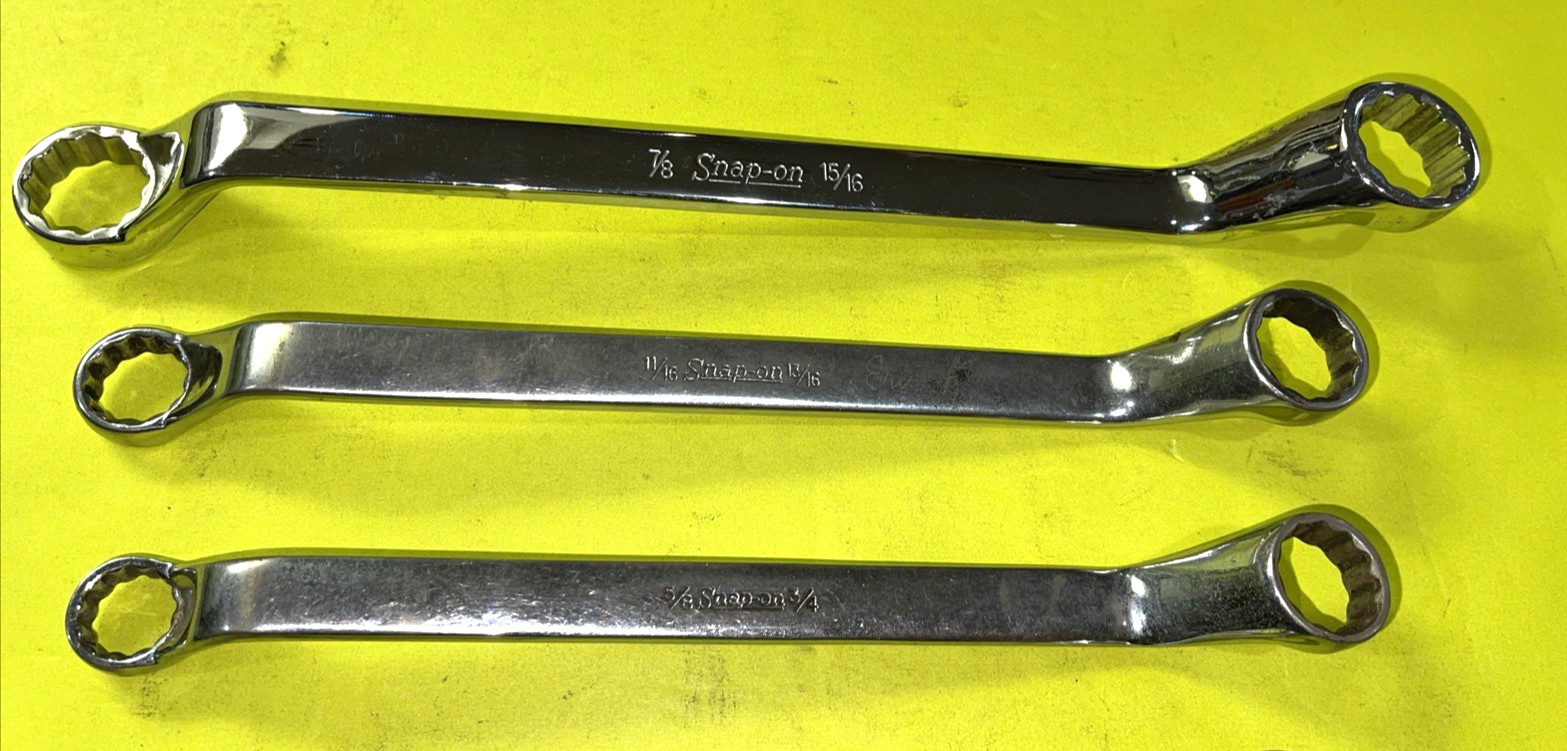 SNAP-ON TOOLS 5 PIECE SAE. DEEP OFF-SET BOX-END WRENCH SET 3/8 TO 15/16