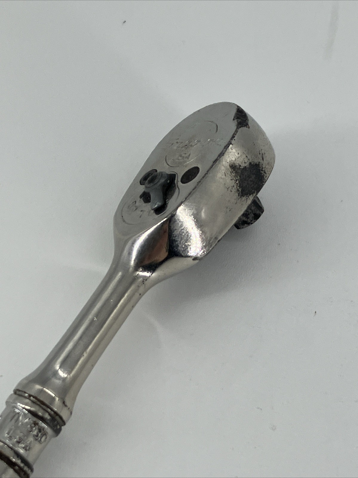 Snap-on TM830 Socket Ratchet 1/4″ Drive Stubby Short Handle 4.5″ USA [046CHB]
