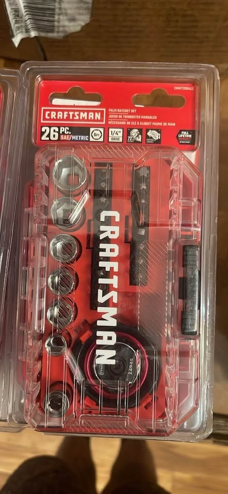 LOT OF 7 Craftsman 26 Pc SAE Metric Socket Set Palm Ratchet CMMT12004