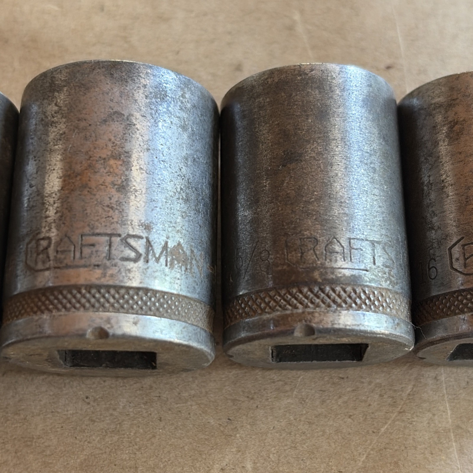 Rare 4 Pc. Craftsman BE 1/2″ Drive 8 Point Sockets 3/4″, 11/16″, 5/8″ & 9/16″